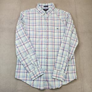 Vineyard Vines Slim Fit Tucker Shirt Saltwater Wash Men's M Plaid Long Sleeve